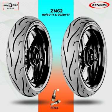 Sepasang Ban Motor Bebek - ZENEOS ZN62 80/80 & 90/80 Ring 17 Tubeless