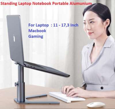 Standing Laptop Notebook Gaming Macbook Aluminium portable Kuat Kokoh