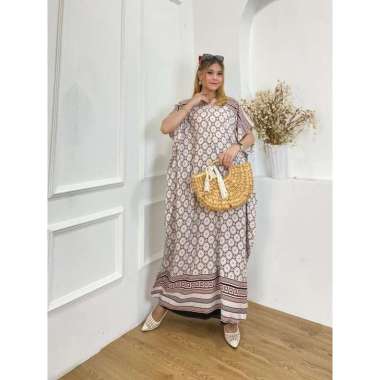 Honey Cede Kaftan Wanita Arabian Renda Rayon Viscose Premium Maxy Dress Lengan Pendek Fashion Wanita
