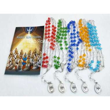 Rosario Roh Kudus 6mm (Rosario + Kartu Doa Roh Kudus) - Kalung