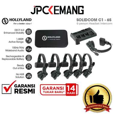 JPC KEMANG Hollyland Solidcom C1 6S 6-Person Full-Duplex Wireless Intercom Headset System GARANSI RE