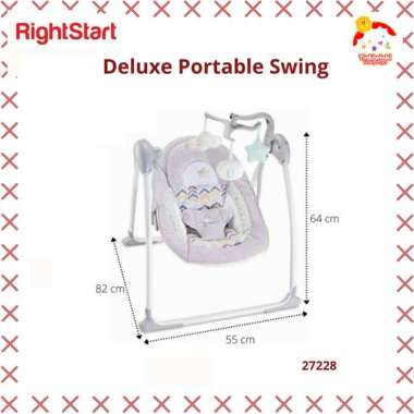 Right Start Deluxe Portable Swing Rain Spiral Grey