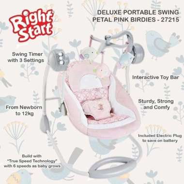 Right Start Deluxe Portable Swing Pink Petal