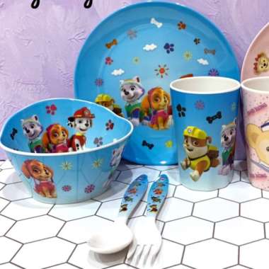 Set Peralatan Makan Melamin Bayi Anak Piring Mangkok Gelas Thomas Cars Paw Patrol