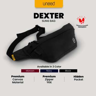 Uneed Tas Selempang Waist Bag Dexter Sling Bag - UNB224 Black