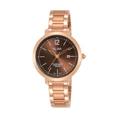 Alba AHX1907S Casual Jam Tangan Wanita [Original] Brown Rose Gold
