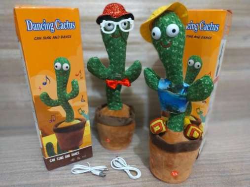 Cactus Dancing Doll Talking Toy Mainan Kaktus Goyang Menari Bicara