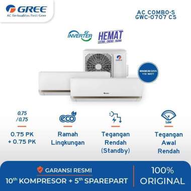 AC GREE COMBO SPLIT INVERTER INDOOR 3/4 + 3/4 PK GWC - 0707 CS Inverter ( Unit Only )