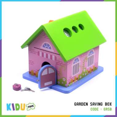 Mainan Anak Rumah Kayu Celengan Kayu / Saving Box Kidu Toys GARDEN SAVING BOX
