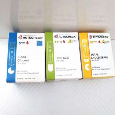 strip stik cek gula darah/ kolesterol cholesterol/ asam urat autocheck auto check MIX- Eceran