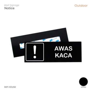 Awas Kaca Signage - Logo Akrilik - Sign Board Awas Kaca - Wall Sign