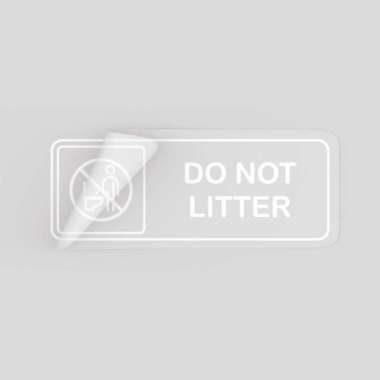 Dilarang Membuang Sampah Ke Toilet - Stiker Dinding - Do Not Litter Putih