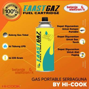 TABUNG GAS PORTABLE EAAST GAZ BY HI-COOK 235 GRAM