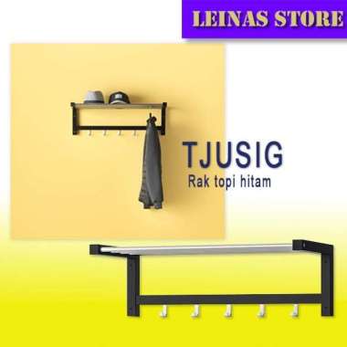 Rak dinding dgn pengait KAYU HITAM / rak TAS / JAKET