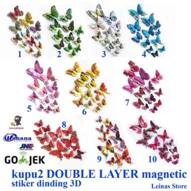 [ DOUBLE LAYER ] Stiker dinding kupu-kupu 3D / Butterfly Wall Sticker