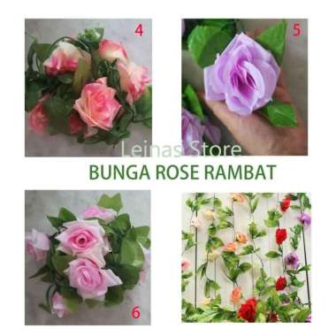 daun rambat bunga mawar / bunga palsu / bunga plastik / artificial Pink