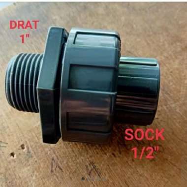 Watermur Water Mur Drat Luar 1" X Sock 1/2" Inch Royal Union Socket