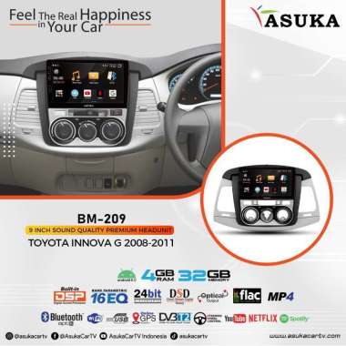 Head Unit Android 9 Inch Premium Sound Quality OEM Toyota Innova G 2008-2011 Asuka BM-209