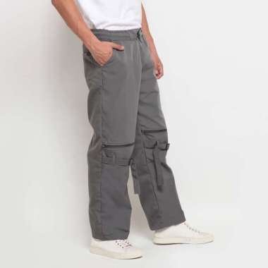 Okechuku KING Celana Panjang Pria Loose Fit Baggy Pants Streetwear Abu