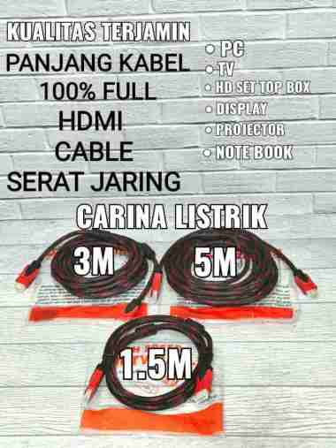INTERLUC KABEL HDMI 3M 3 METER FULL KUALITAS BAGUS TERJAMIN