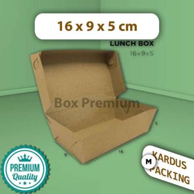 GROSIR KOTAK MAKAN Dus Box Packaging Kemasan Makanan KRAFT LUNCH BOX M