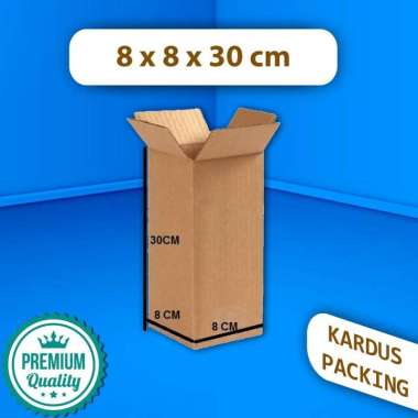 KOTAK KARDUS DUS BOX KEMASAN PACKAGING BOTOL AIR 8X8X30 CM BARU POLOS