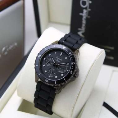 Alexandre Christie AC2A01BF Passion Jam Tangan Wanita Rubber Strap Black