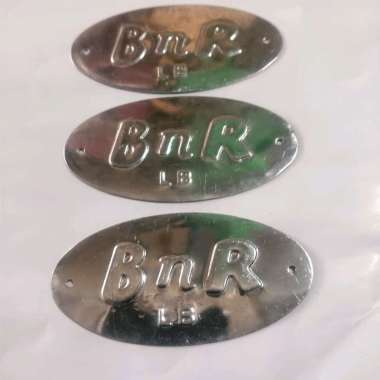 Plat logo bnr silver sangkar love bird satu set tiga piece original bnr