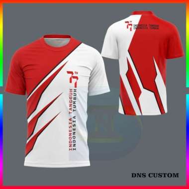 Baju Kaos Pria Terbaru 17 Agustus 2022 Merah Putih Print 77Th Merdeka M - Merah