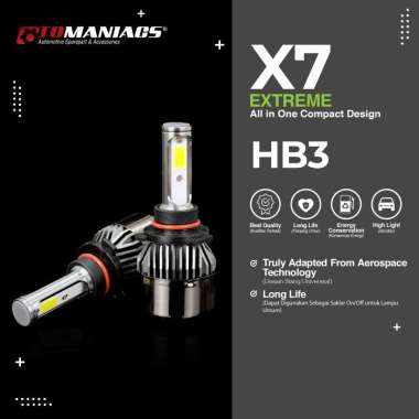 LAMPU MOBIL LED HB3 9005 ECO9 25W X7 WARNA PUTIH 6000K