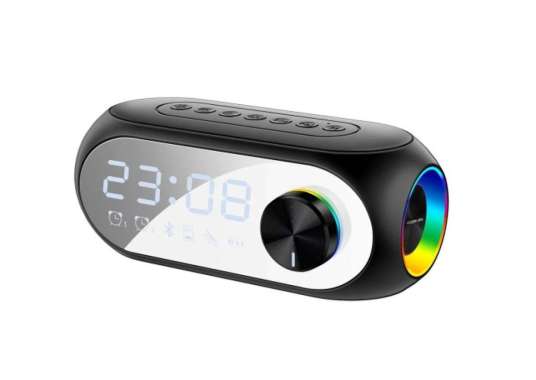 SPEAKER BLUETOOTH YS-702 ALARM CLOCK NIGHT LIGHT STAND LED DISPLAY - Putih Hitam