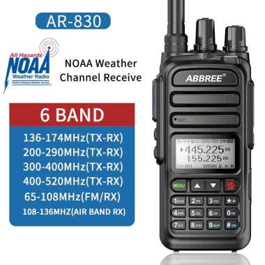 ABBREE AR-830 Full Band Walkie Talkie 10W Wireless Copy Frequency hitam