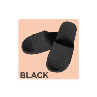 Goto Futago Sandal Slop Rumah Kamar Mandi Anti Slip Sendal Karet Empuk 41-42 BLACK