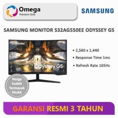 Samsung 32" Odyssey G5 165Hz QHD Gaming Monitor - LS32AG550EEXXD