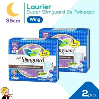 Laurier Super Slimguard Night 35cm 8 Pcs 1mm Ultra Tipis Twinpack