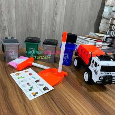 Mainan Truck Sampah AK19 Mainan Anak Truk Sampah Lengkap Dengan Sapu