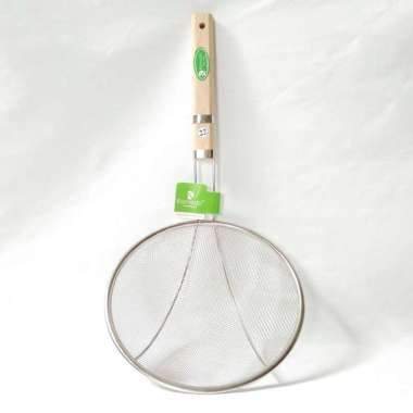 Saringan - Tirisan Stainless 22 cm dgn gagang kayu Komodo 100 % ORIGINAL Multicolor