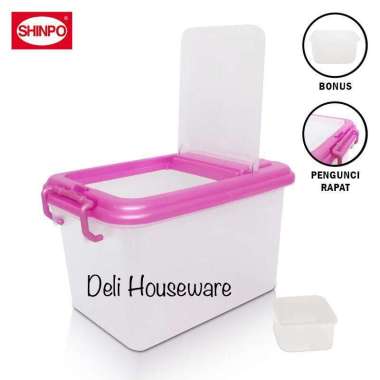 Shinpo Kotak Tempat Penyimpanan Beras 10KG / Rice Box Food Grade Bubble Wrap Pink