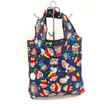 TAS BELANJA LIPAT / KANTONG BELANJA ECO SHOPPING BAG POCHES BAG (MEDIUM) M-Sinchan Navy
