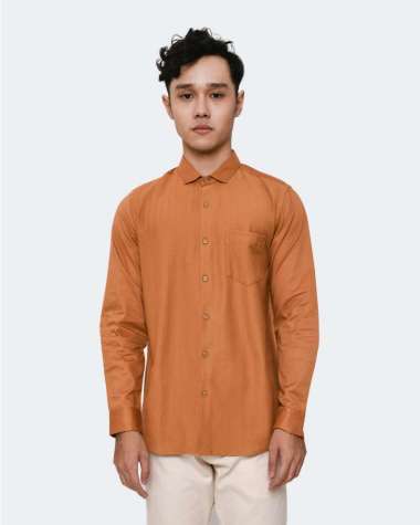 MANZONE Kemeja pria lengan panjang CAESAR 04-MUSTARD XL
