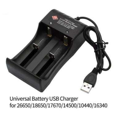 CHARGER CAS BATERAI BATTERY BATRE 2 SLOT USB UNIVERSAL AAA 18650 VAPE