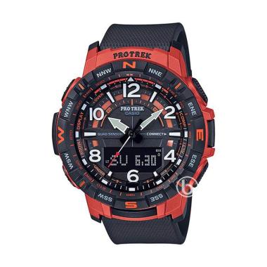 CASIO PROTREK PRT50B Quad Sensor Bluetooth Mobile Link Jam Tangan Pria Black Red