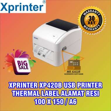 XPRINTER XP-420B XP420B PRINTER THERMAL LABEL ALAMAT RESI 100x150 / A6 USB Terbaik