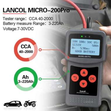 Lancol Micro-200 Pro Alat cek AKI Mobil Battery Tester CCA Analyzer
