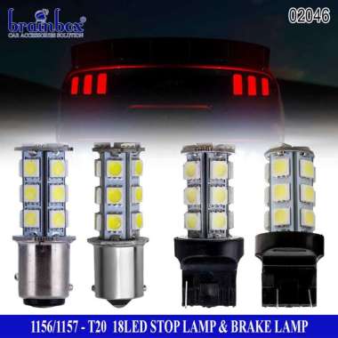 Stop Lamp 18 LED Bohlam Stop Sein Lampu Senja Kota Mobil Motor Putar Kaki 1 Merah Blitz