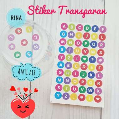Stiker Abjad Alphabet Huruf Sticker Numeric Angka Label Nama Huruf A