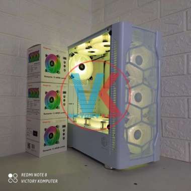 Cube Gaming Byron White ATX Gaming Case Plus Fan 6 Buah