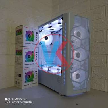 Cube Gaming Byron White ATX Gaming Case Plus Fan 3 Buah