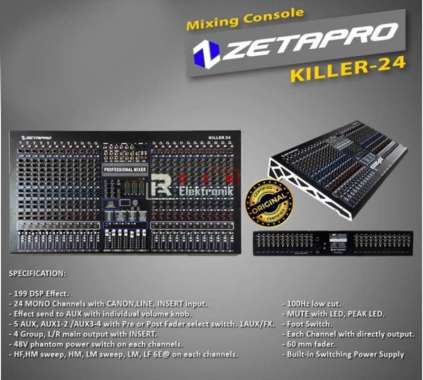 MIXER AUDIO ZETAPRO KILLER 24 / KILLER24 ORIGINAL 24 CHANNEL