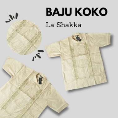baju koko dewasa merk la shakka atau lashakka aneka warna dan motif lengan pendek ukuran dewasa crea